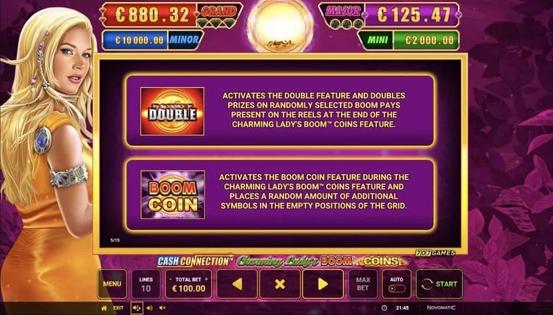 Cash Connection - Charming Lady's Boom Coins – Sticky Boom Coin s násobitelem